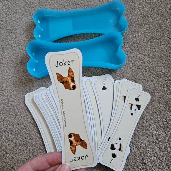Vintage Umbra BowWow Playing Cards -Dog Bone Shaped Cards in Blue Case- Full Set - Picture 3 of 8